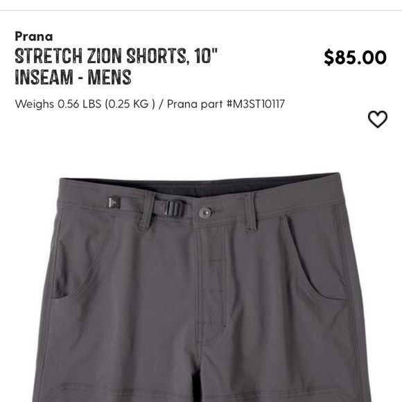 Prana Zion shorts XXL excellent condition - Picture 1 of 4